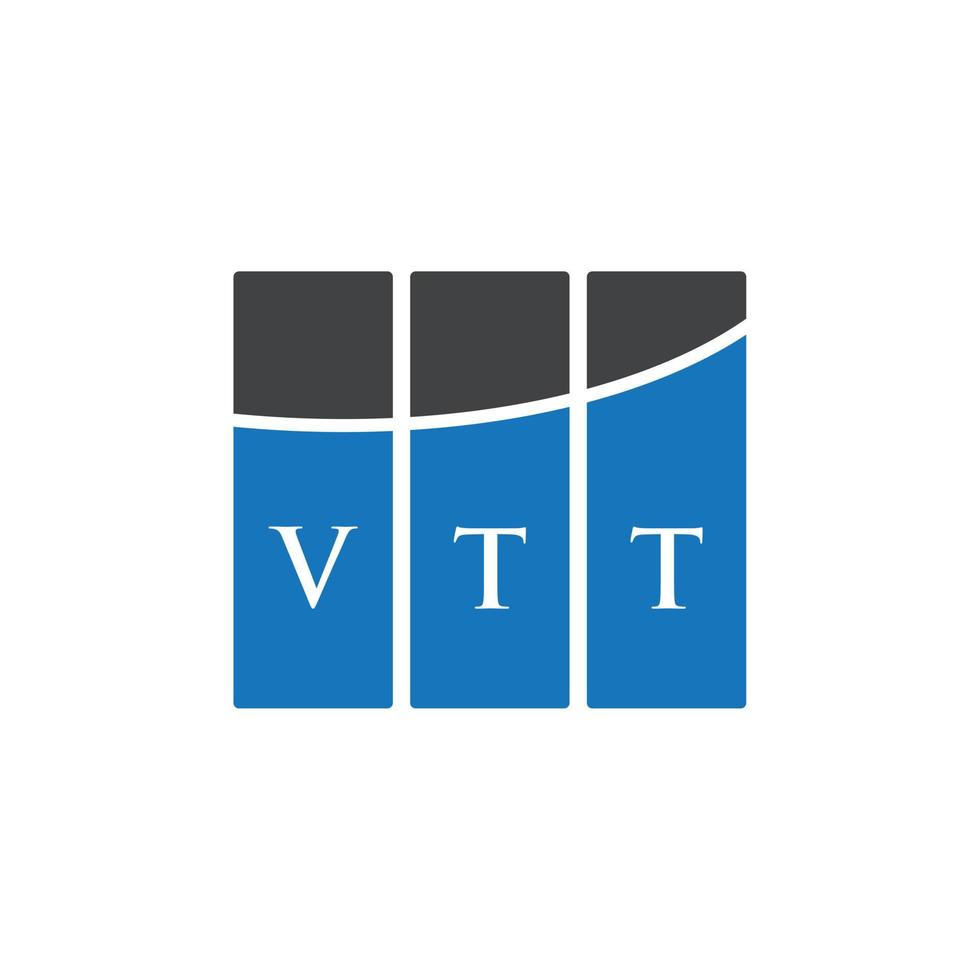 VTT-Brief-Logo-Design auf weißem Hintergrund. vtt kreatives Initialen-Brief-Logo-Konzept. vtt Briefgestaltung. vektor