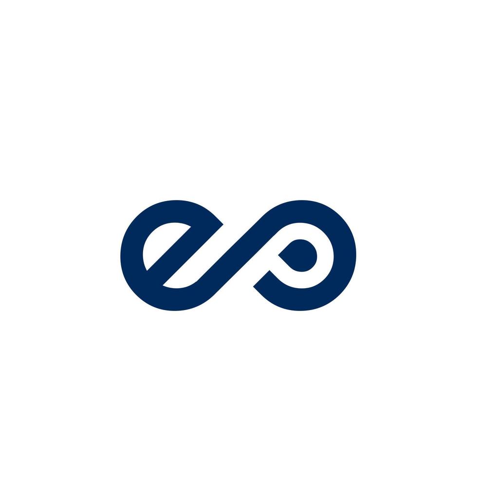 initialer ep-logotypdesigner vektor