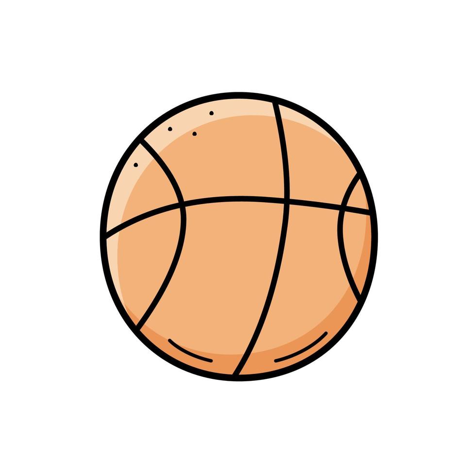 boll sportutrustning, vektor doodle illustration av bollen för spelet fotboll basket.