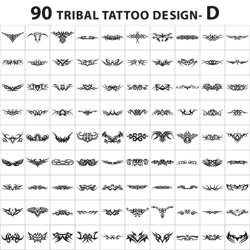 Tattoo-Design-Sammlung Skin Style Stammes-Bundle-Vektor-Set-Element vektor