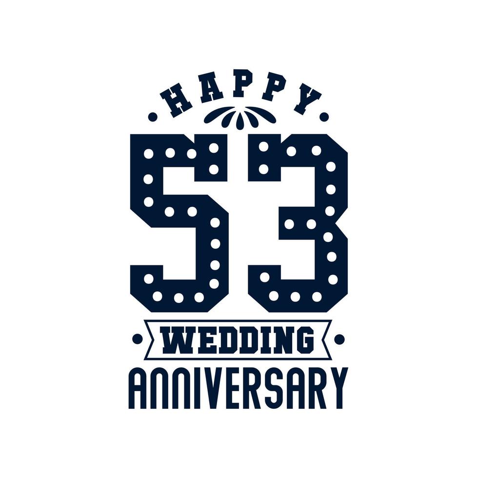 53 års firande, grattis på 53:e bröllopsdagen vektor