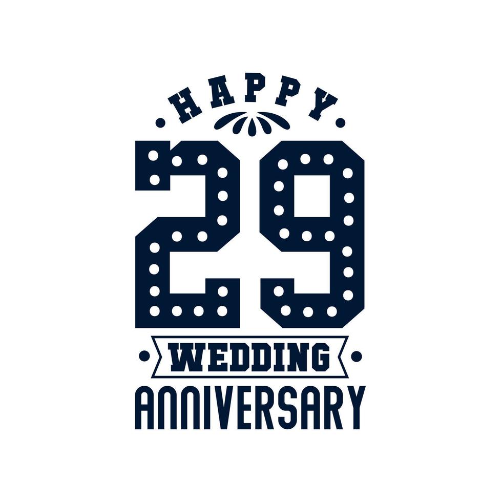 29 års firande, grattis på 30-års bröllopsdagen vektor