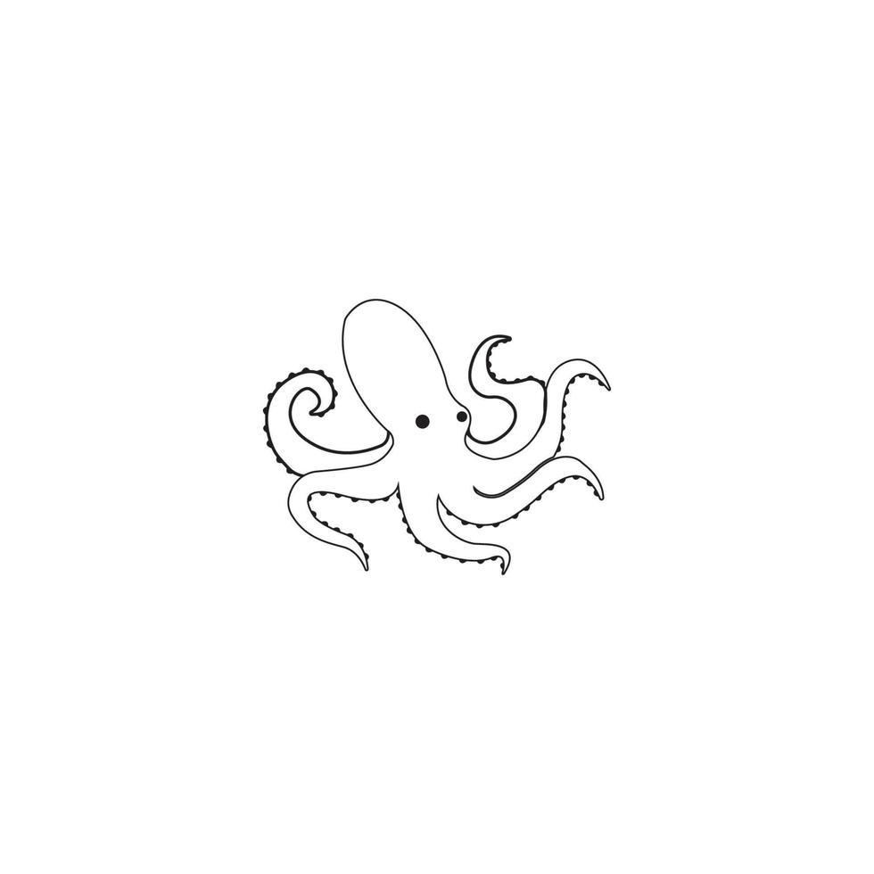 bläckfisk logotyp vektor illustration formgivningsmall