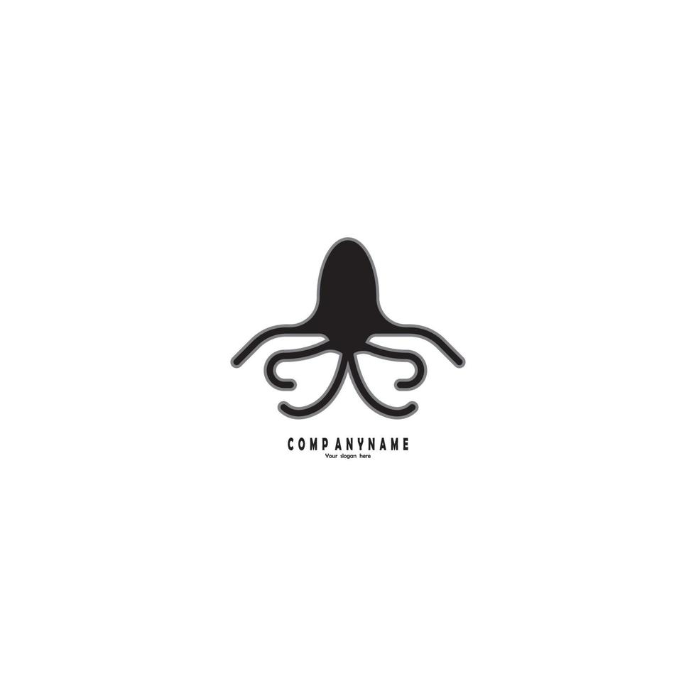 bläckfisk logotyp vektor illustration formgivningsmall