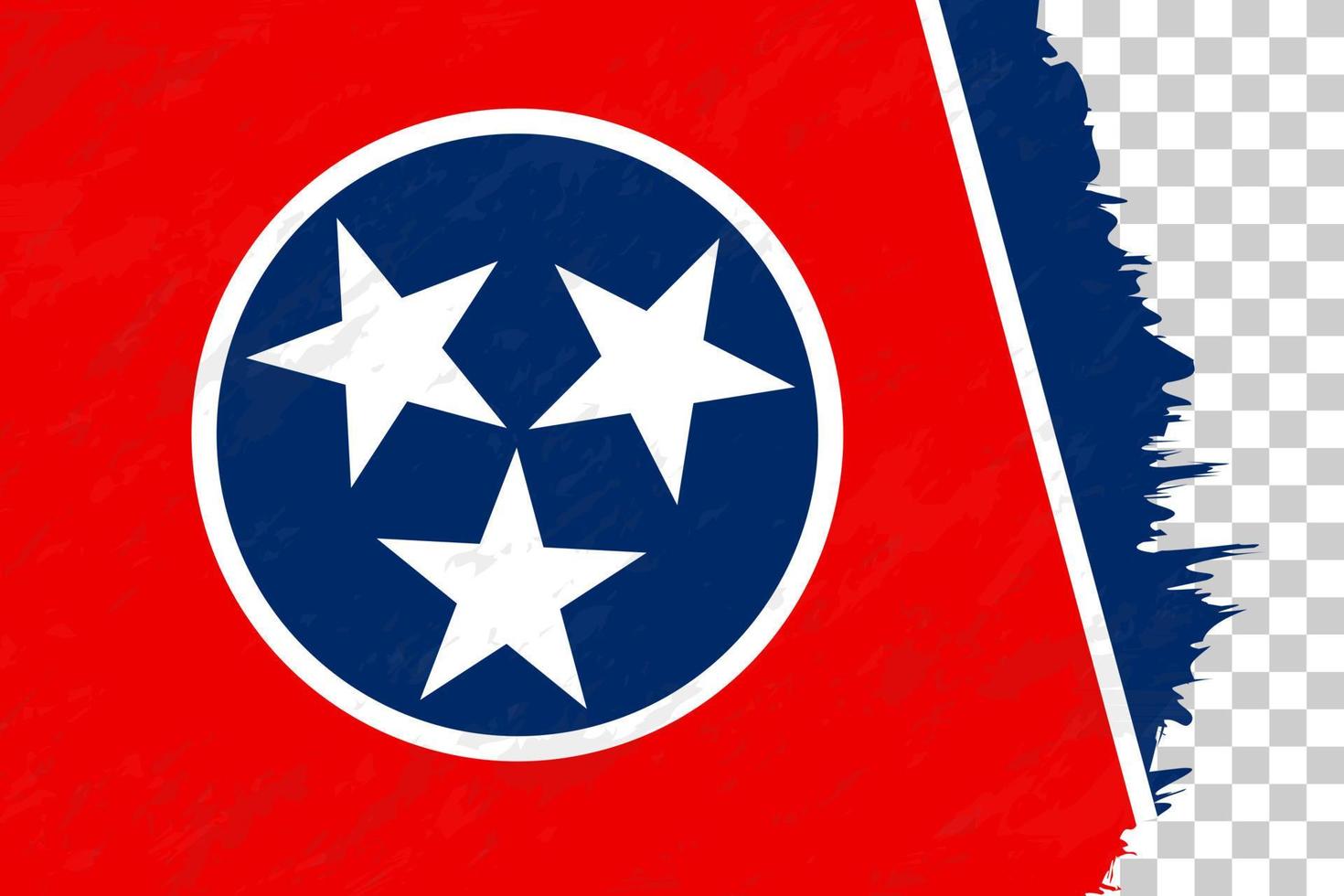 horisontell abstrakt grunge borstad flagga Tennessee på transparent rutnät. vektor