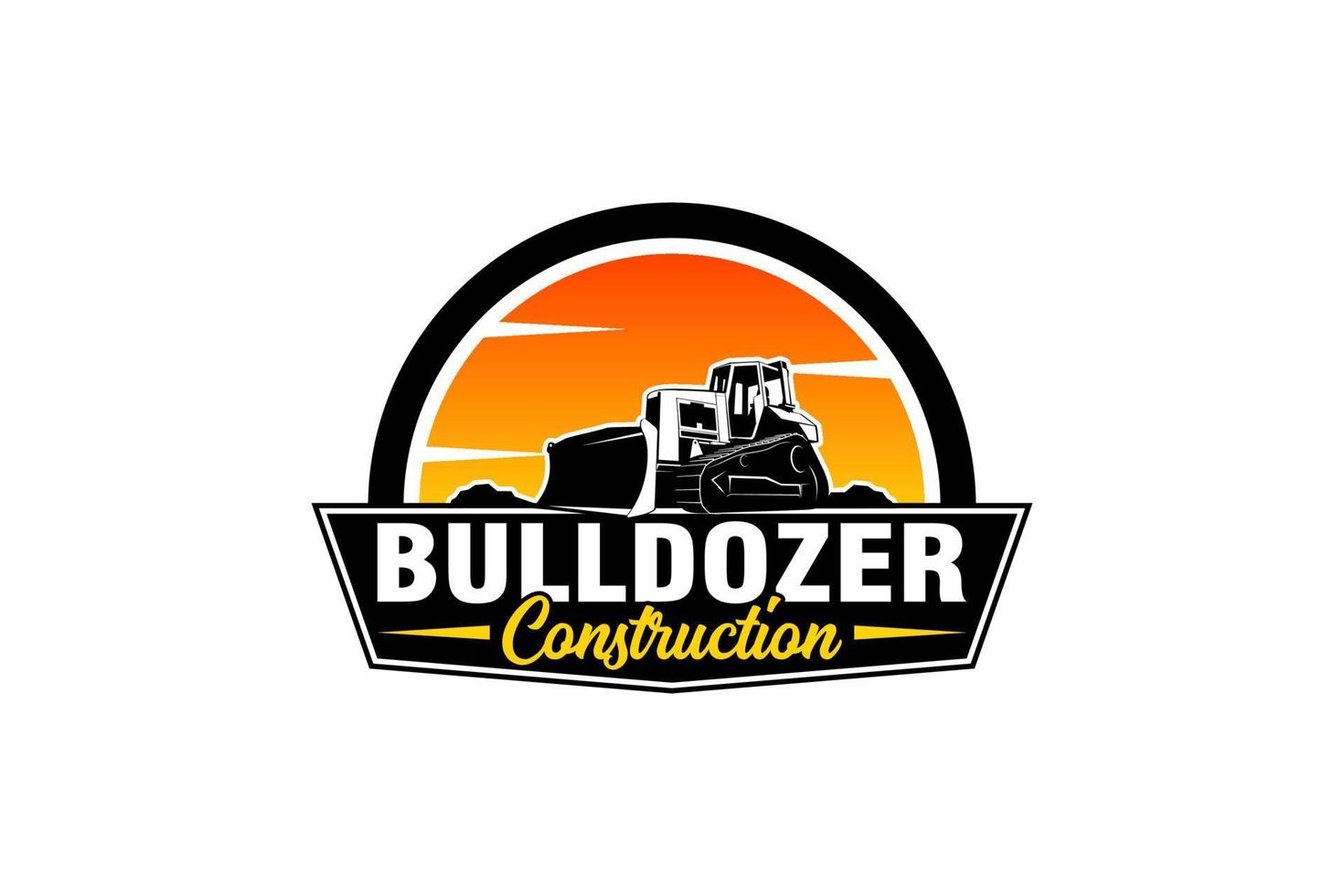 bulldozer logotyp mall vektor. tung utrustning logotyp vektor för byggföretag. kreativ grävmaskin illustration för logotyp mall.