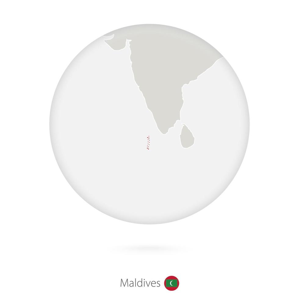 Karte der Malediven und Nationalflaggen im Kreis. vektor