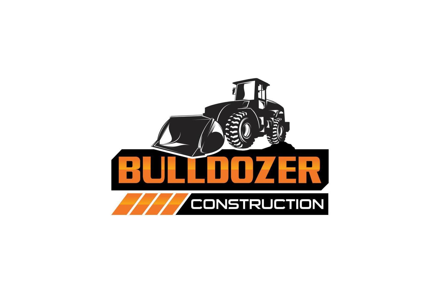 Bulldozer-Logo-Vorlagenvektor. Logo-Vektor für schwere Ausrüstung für Bauunternehmen. kreative baggerillustration für logo-vorlage. vektor