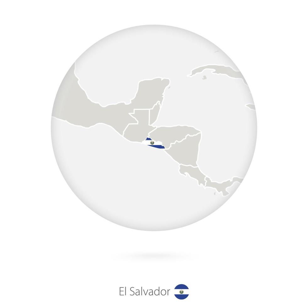 karte von el salvador und nationalflagge im kreis. vektor