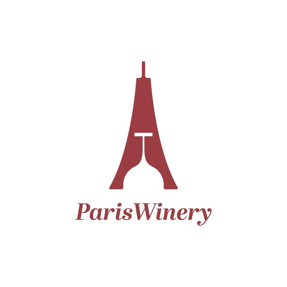 paris vingårds logotyp vektor