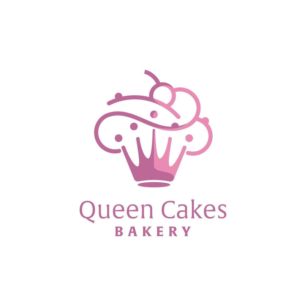 queen cake logotyp vektor