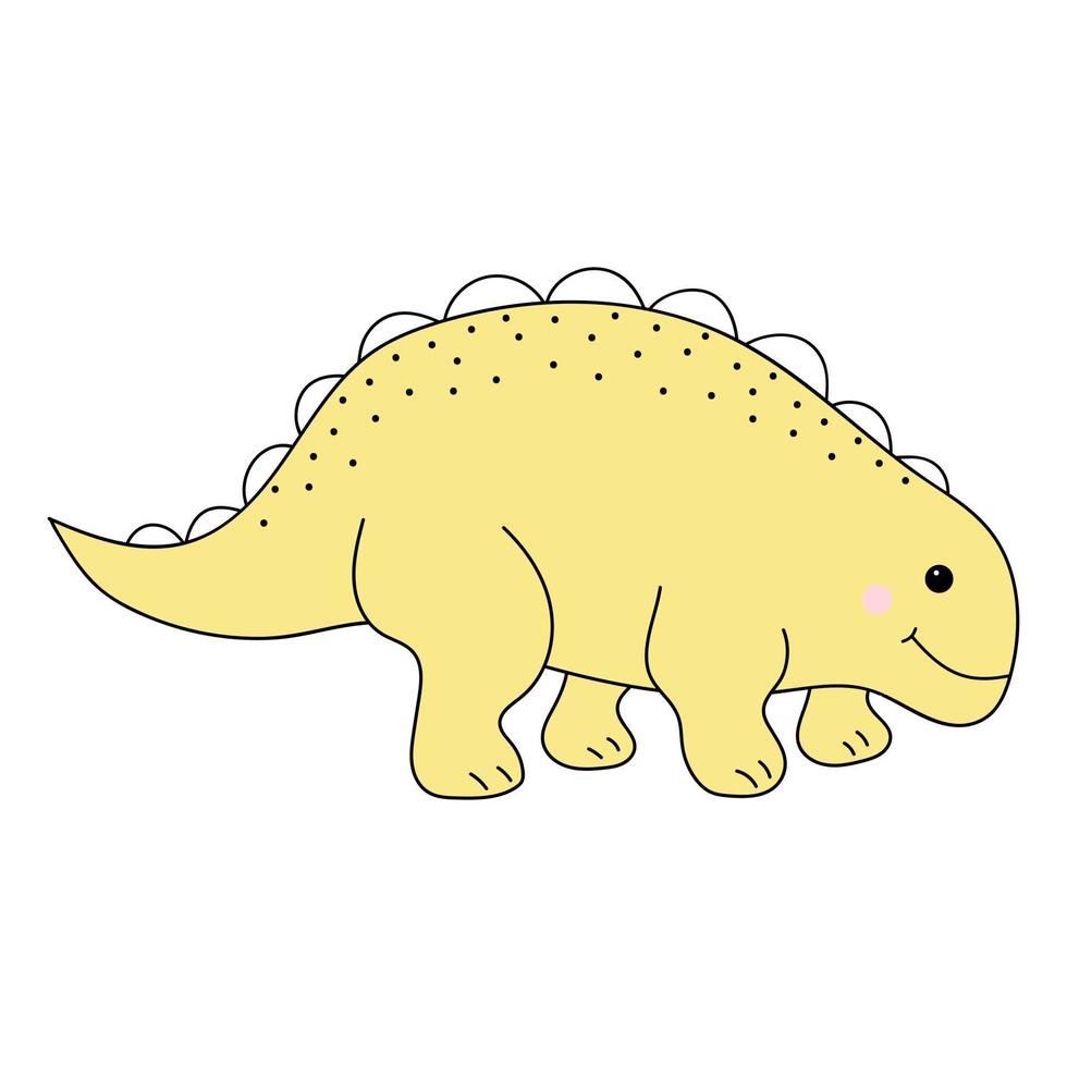 söt baby dinosaurie. förhistorisk karaktär i doodle stil. vektor