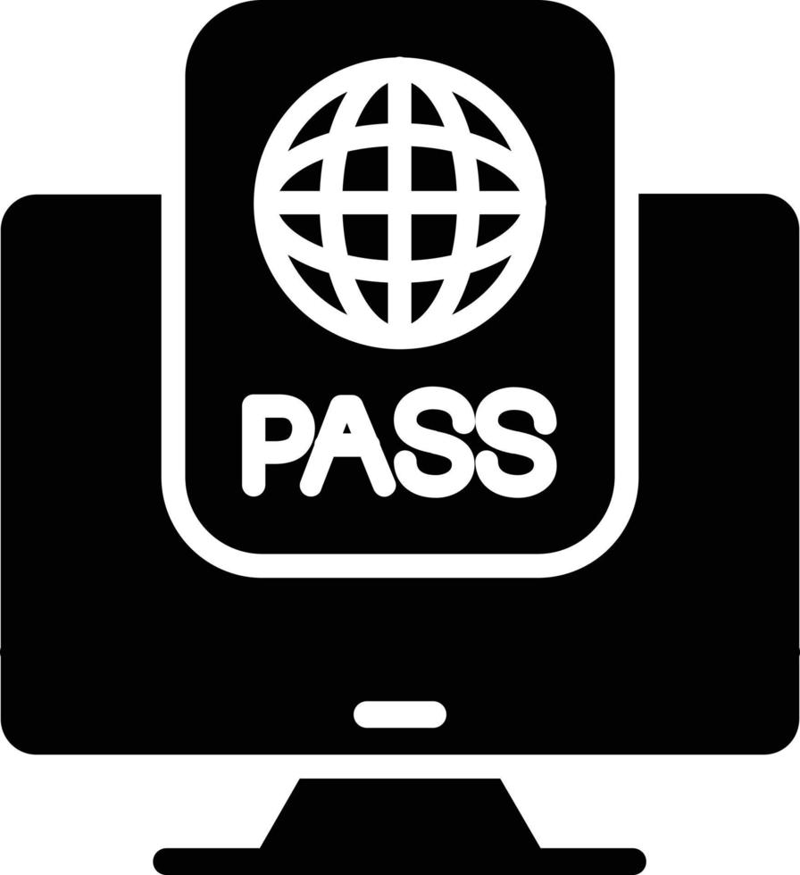 e - Pass-Glyphe-Symbol vektor