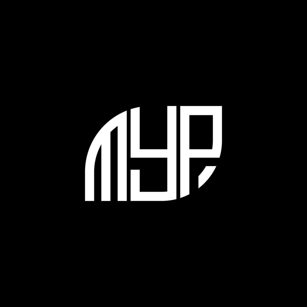 myp brev logotyp design på svart bakgrund. myp kreativa initialer brev logotyp koncept. myp bokstavsdesign. vektor