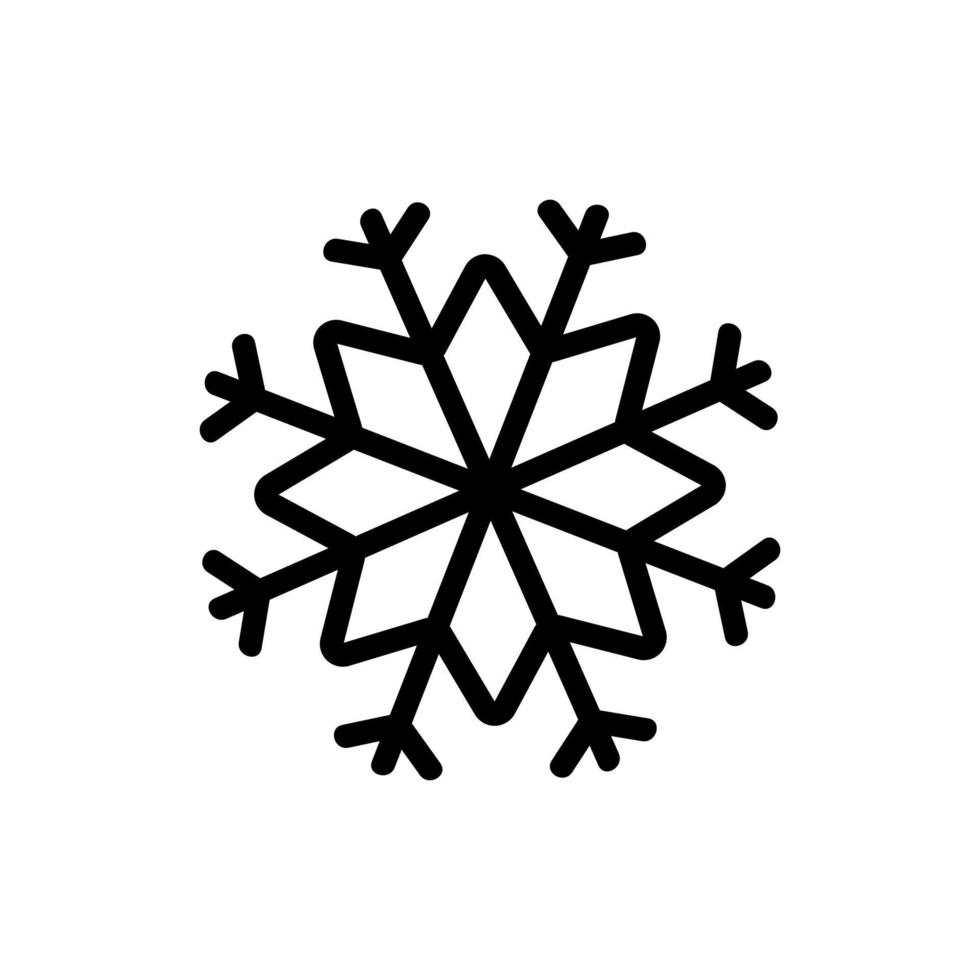 Symbolvektor für Winterschneeflocken. isolierte kontursymbolillustration vektor