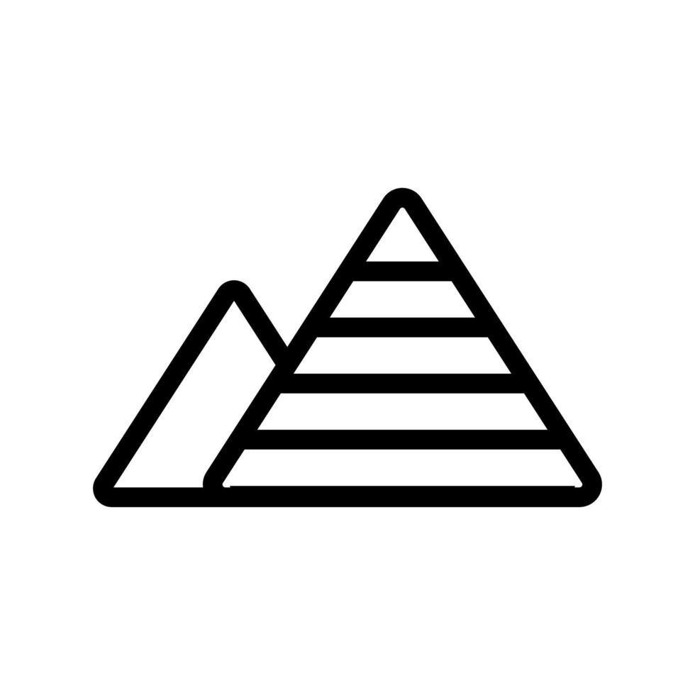 Pyramidensymbolvektor. isolierte kontursymbolillustration vektor