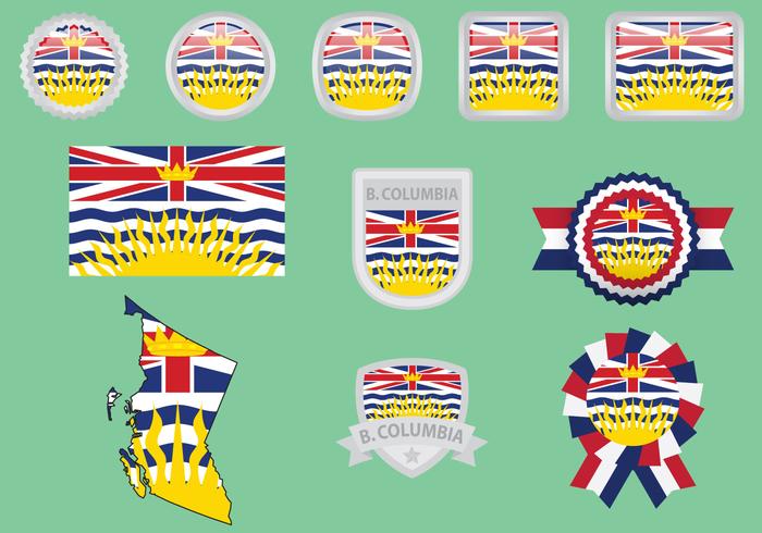 British Columbia Flaggor vektor