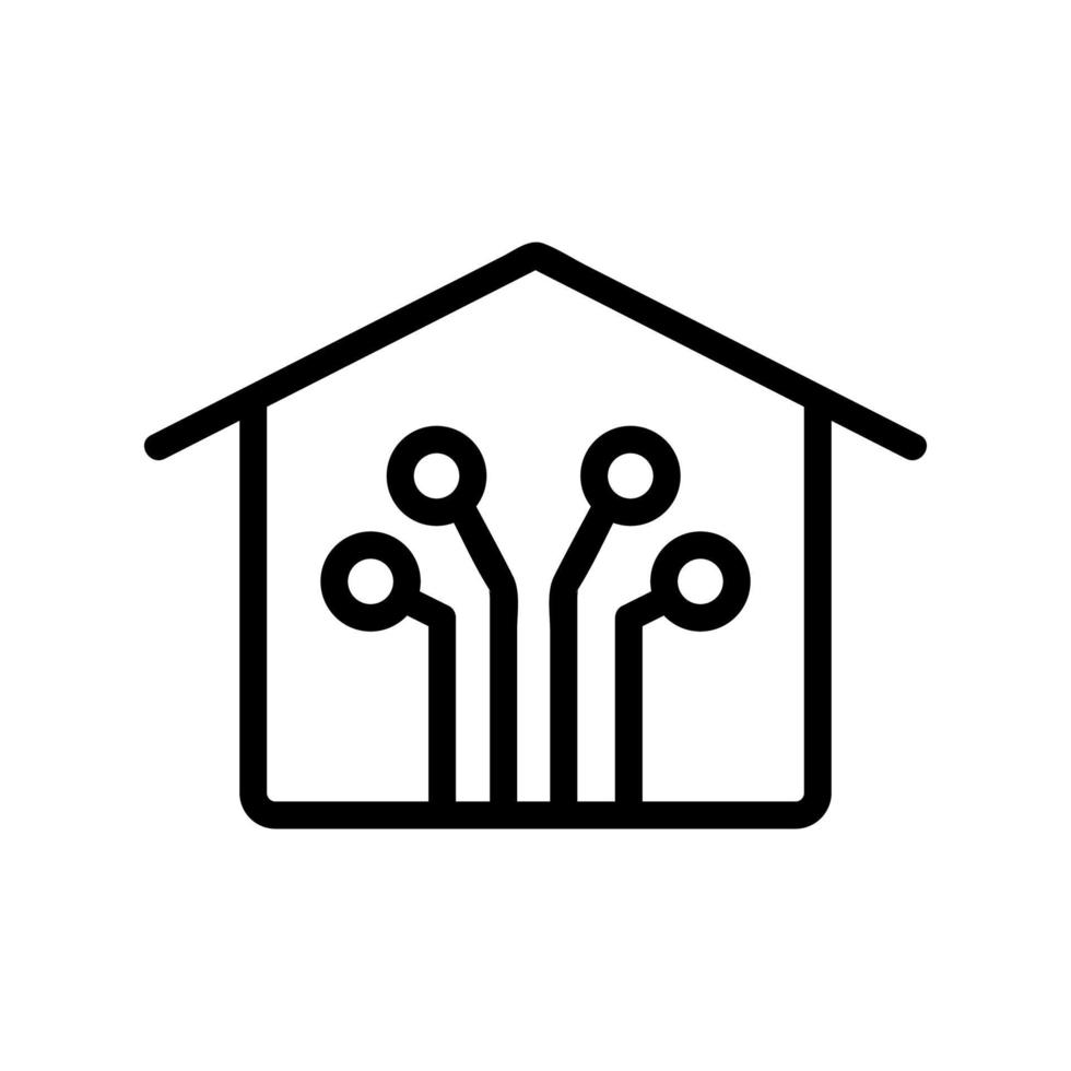 smart hus ikon vektor. isolerade kontur symbol illustration vektor