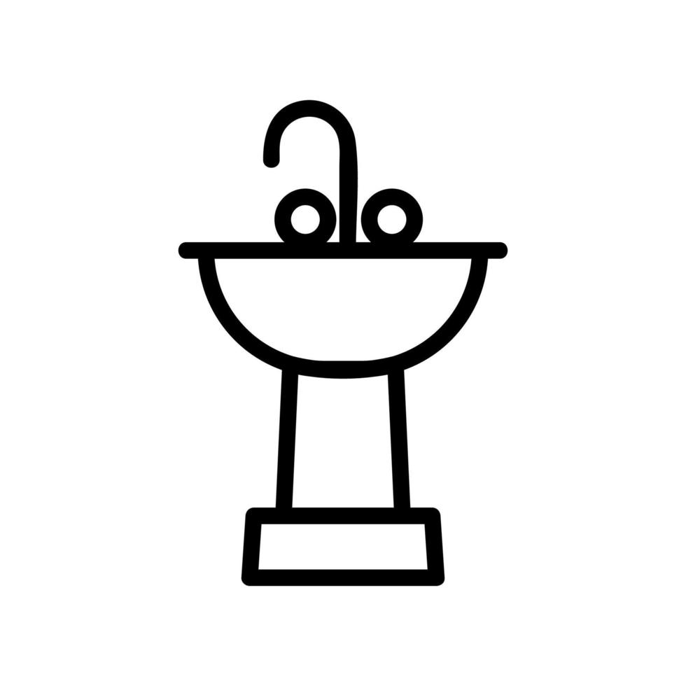 Symbolvektor für Waschbecken. isolierte kontursymbolillustration vektor