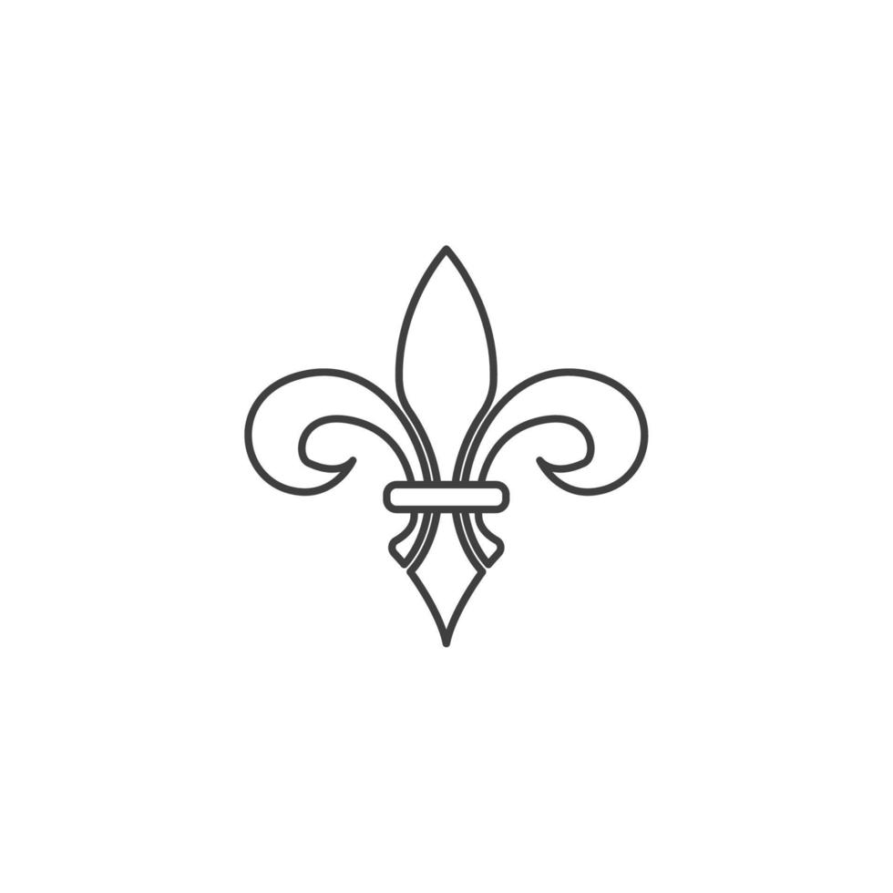 vektor tecken på fleur de lis heraldiska symbolen är isolerad på en vit bakgrund. fleur de lis heraldisk ikon färg redigerbar.