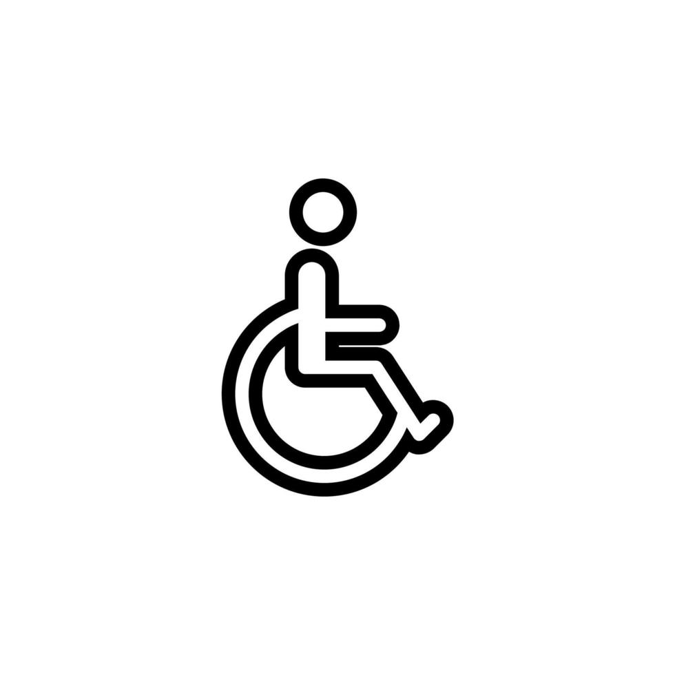 Das Vektorzeichen des Behindertenhandicap-Symbols ist auf einem weißen Hintergrund isoliert. Symbolfarbe für deaktiviertes Handicap editierbar. vektor