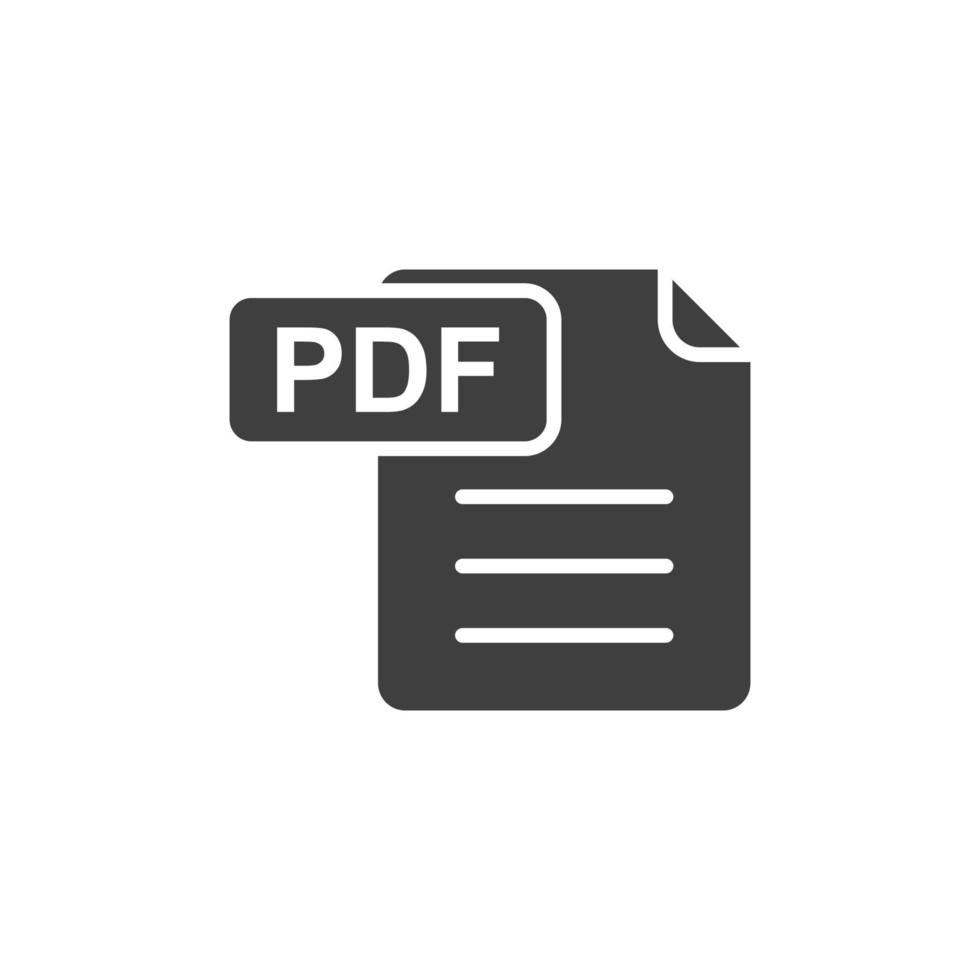 Vektorzeichen des Pdf-Symbols wird auf einem weißen Hintergrund lokalisiert. pdf-symbolfarbe editierbar. vektor