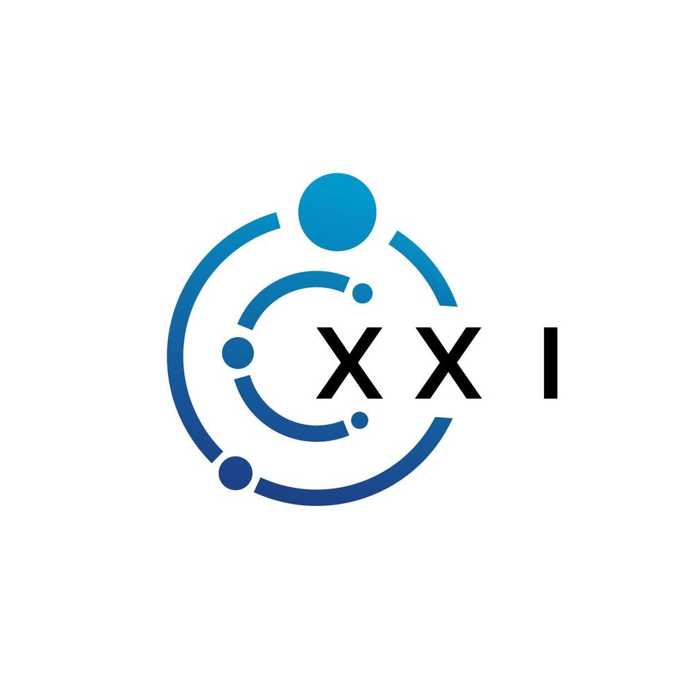 xxi brev teknik logotyp design på vit bakgrund. xxi kreativa initialer bokstaven det logotyp koncept. xxi bokstavsdesign. vektor