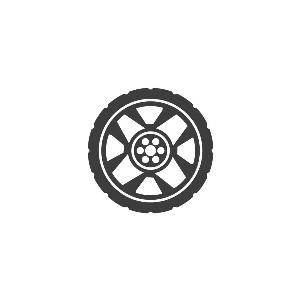 vektor tecken på bil hjul symbolen är isolerad på en vit bakgrund. bil hjul ikon färg redigerbar.
