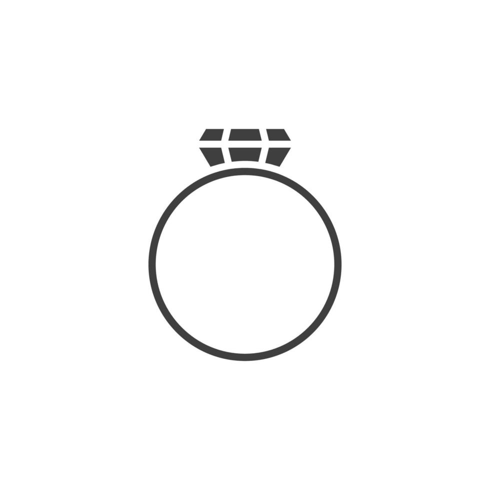 vektor tecken på ring diamant symbol är isolerad på en vit bakgrund. ring diamant ikon färg redigerbar.