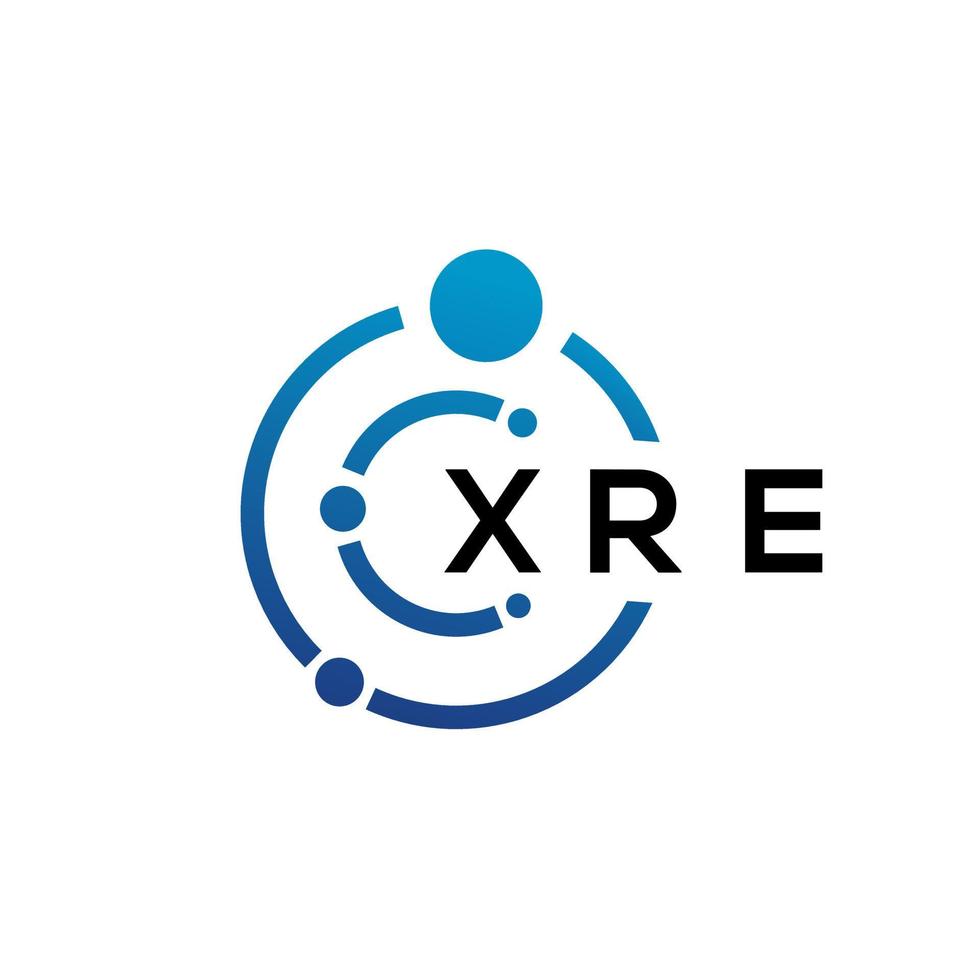 xre-Buchstaben-Technologie-Logo-Design auf weißem Hintergrund. xre kreative Initialen schreiben es Logo-Konzept. xre Briefgestaltung. vektor