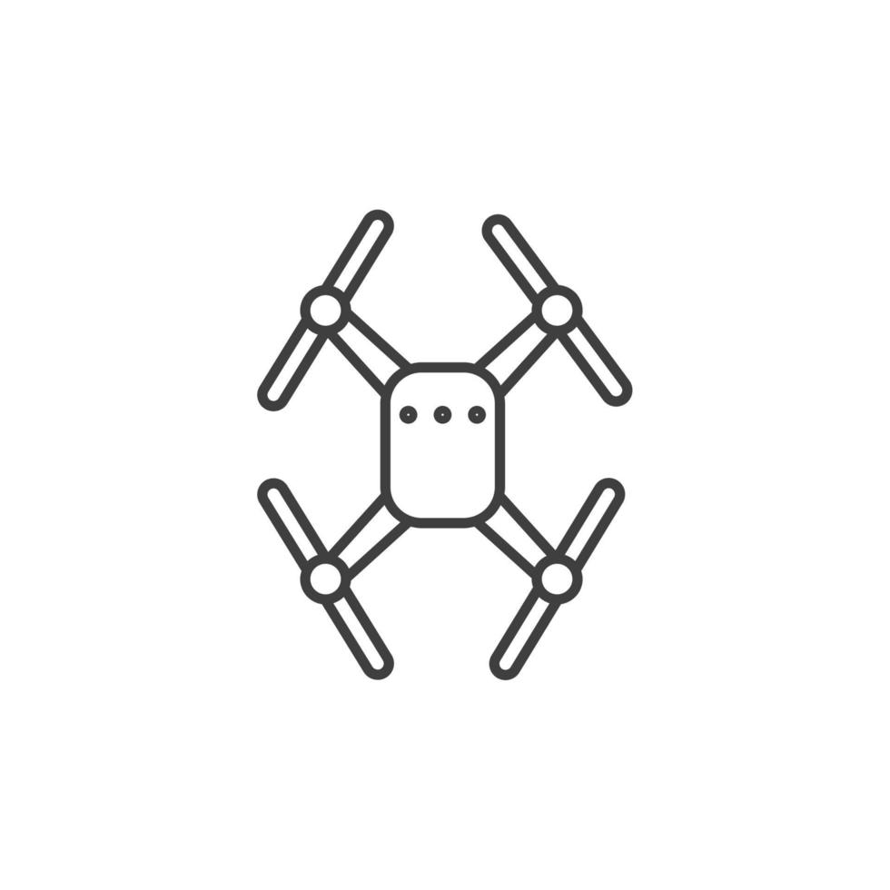 Das Vektorzeichen des Drohnensymbols ist auf einem weißen Hintergrund isoliert. Farbe des Drohnensymbols editierbar. vektor