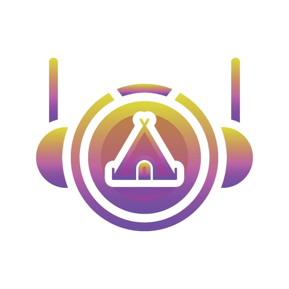 tält astronaut logotyp gradient designmall ikonelement vektor
