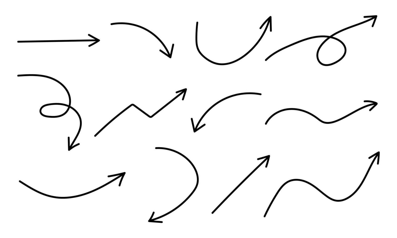 hand gezeichneter pfeilvektor-illustrationssatz vektor