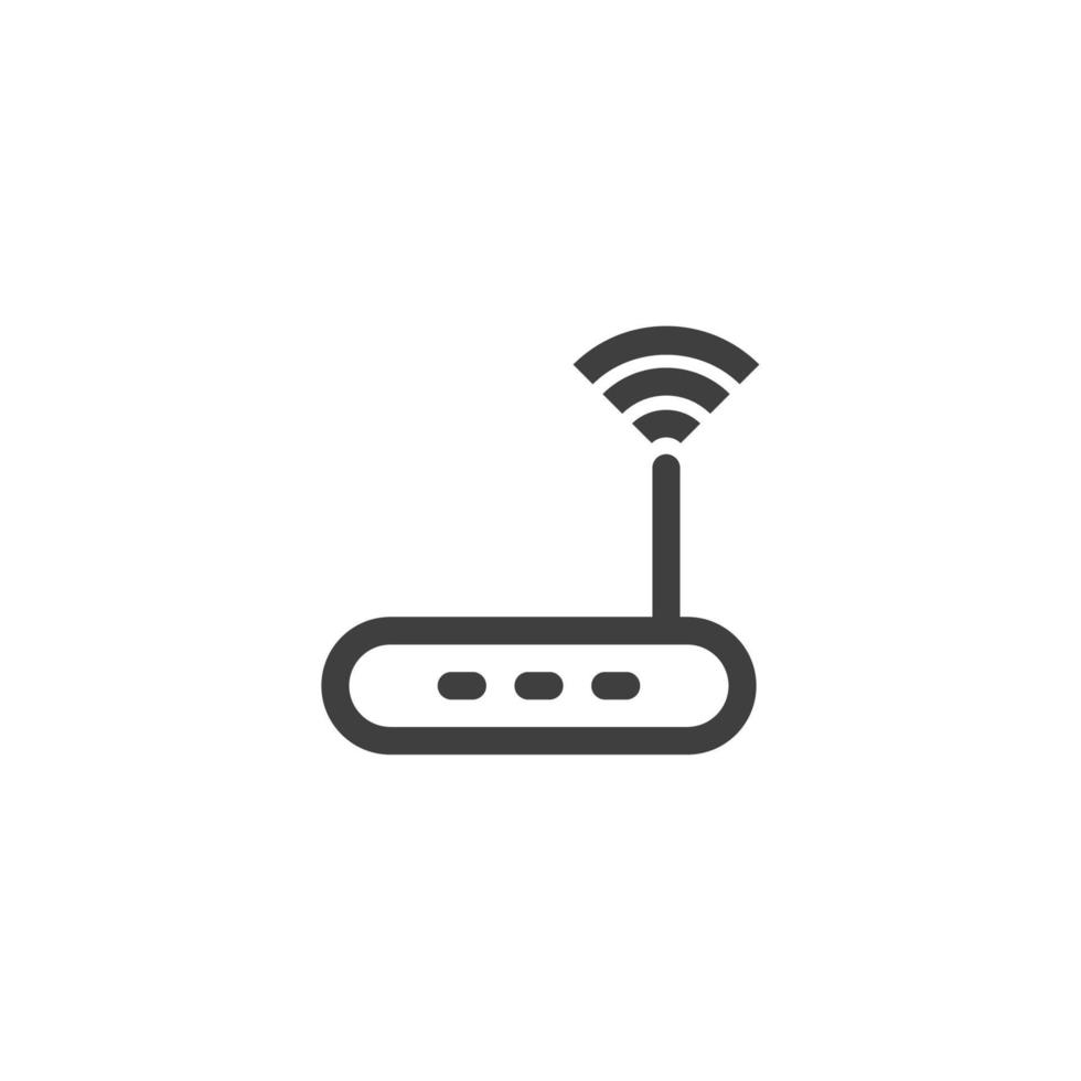 Vektorzeichen des Routersymbols ist auf einem weißen Hintergrund isoliert. Farbe des Router-Symbols editierbar. vektor