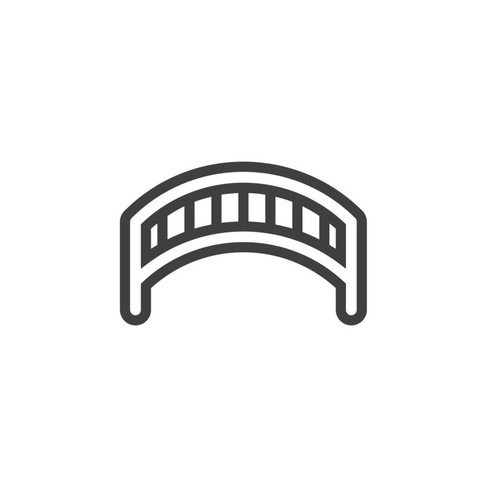 Vektorzeichen des Brückensymbols ist auf einem weißen Hintergrund isoliert. Farbe des Brückensymbols editierbar. vektor