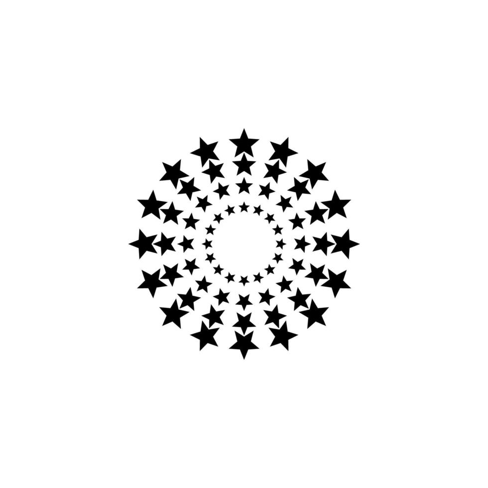 vektor tecken på stjärnorna i cirkel symbolen är isolerad på en vit bakgrund. stjärnor i cirkel ikonen färg redigerbar.