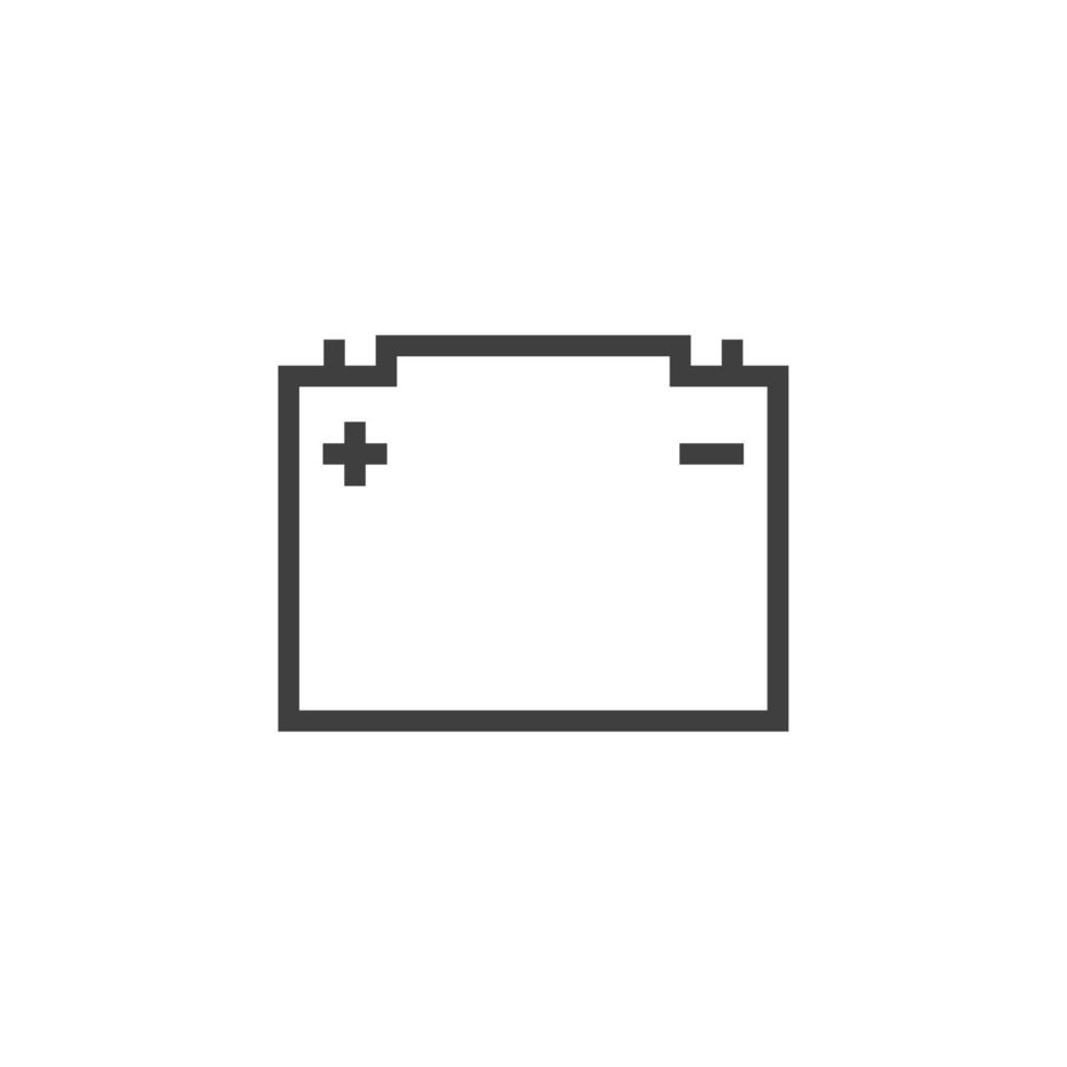Vektorzeichen des Autobatteriesymbols wird auf einem weißen Hintergrund lokalisiert. Farbe des Autobatteriesymbols editierbar. vektor