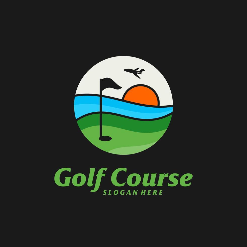 Golfplatz-Logo-Design-Vorlage. Golfplatz-Logo-Konzeptvektor. kreatives Symbolsymbol vektor