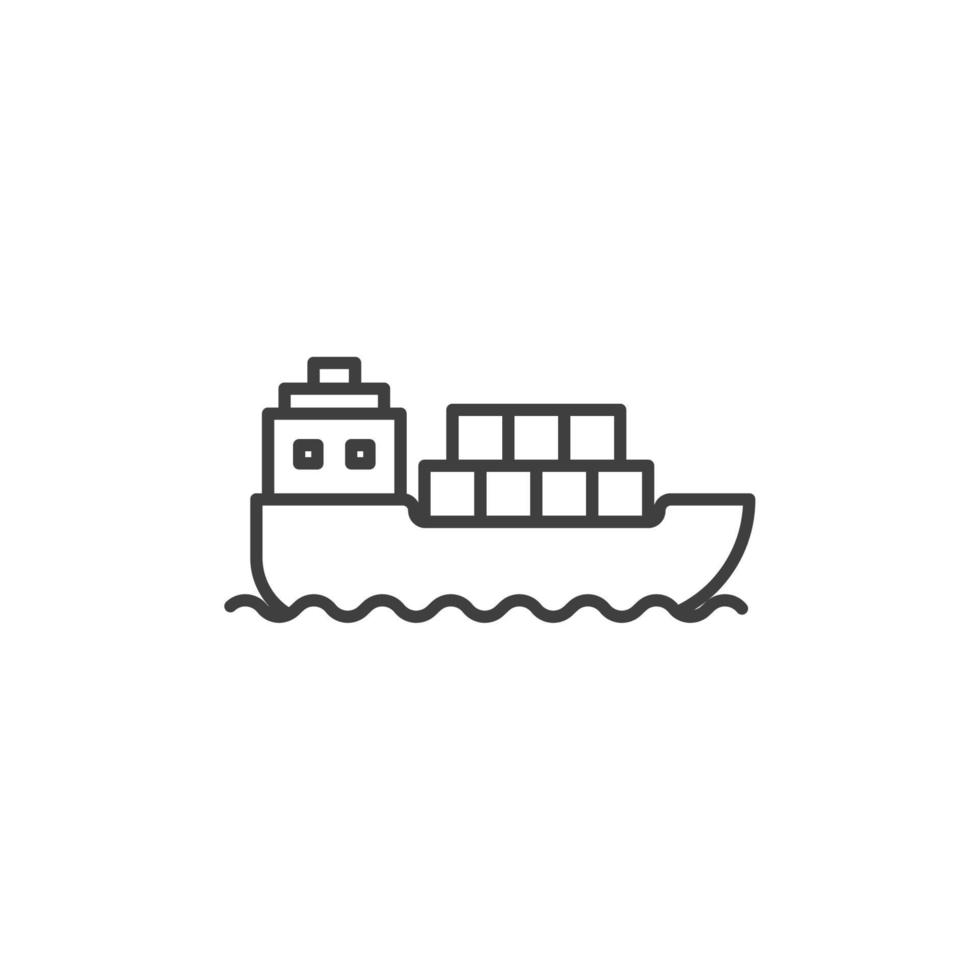 Vektorzeichen des Schiffssymbols ist auf einem weißen Hintergrund isoliert. Farbe des Schiffssymbols editierbar. vektor