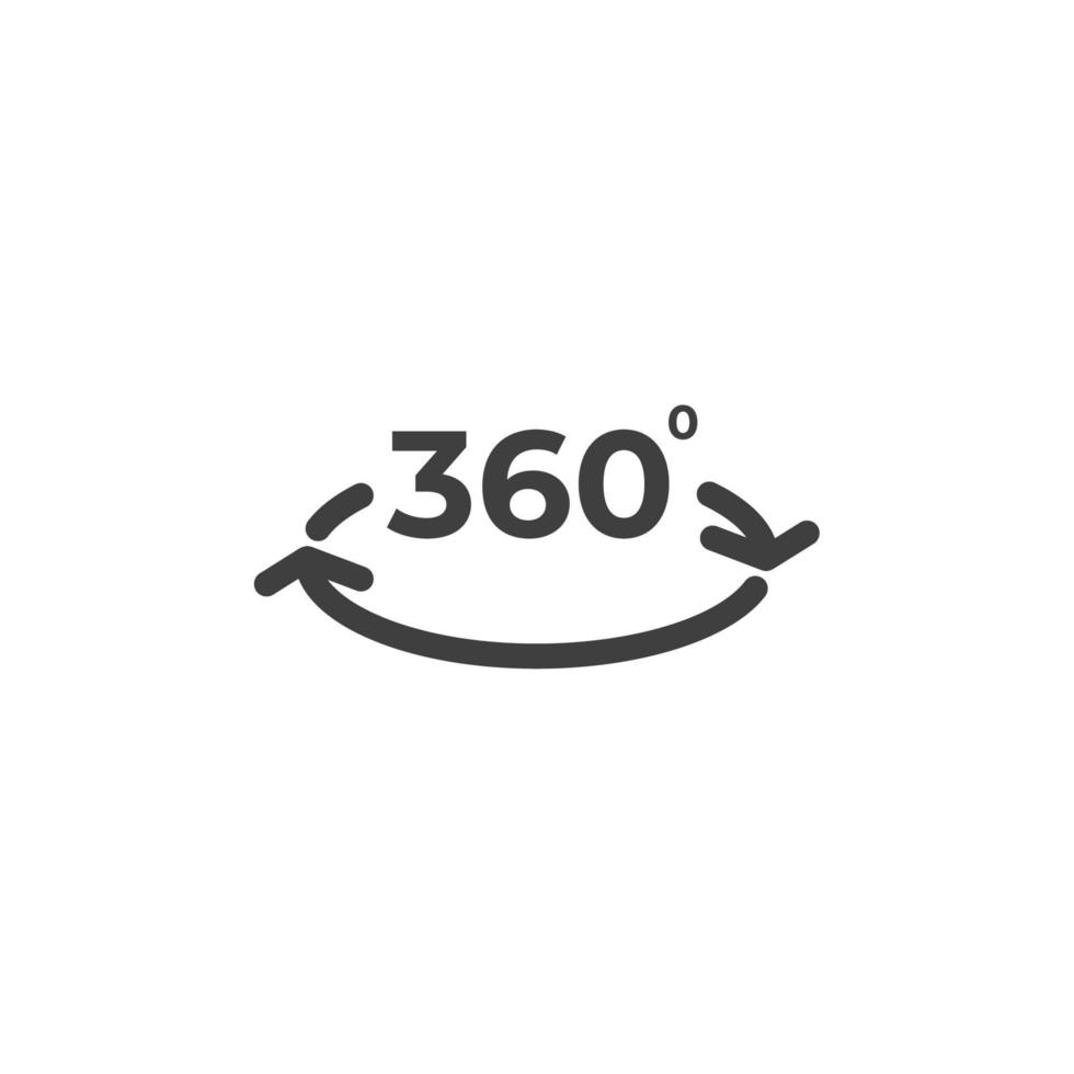 vektor tecken på ängel 360 symbolen är isolerad på en vit bakgrund. Ängel 360 ikon färg redigerbar.