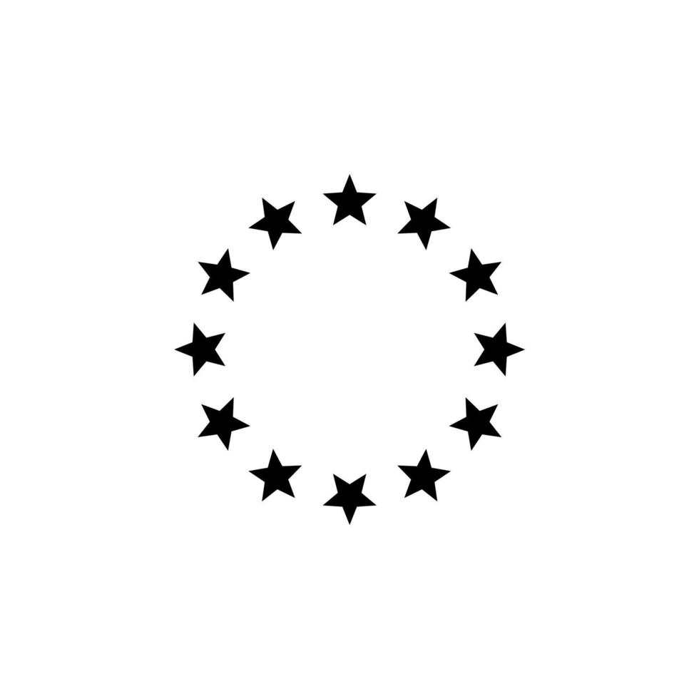 vektor tecken på stjärnorna i cirkel symbolen är isolerad på en vit bakgrund. stjärnor i cirkel ikonen färg redigerbar.