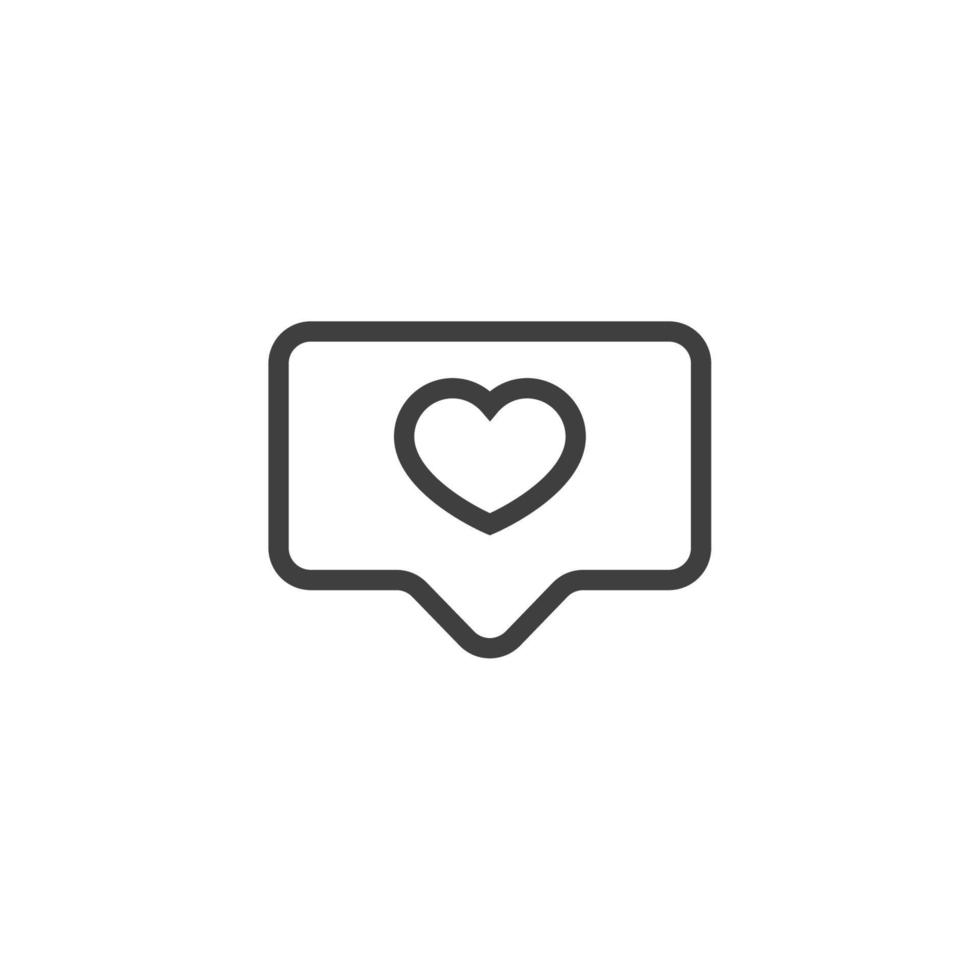 Das Vektorzeichen des Symbols für Herzbenachrichtigungen ist auf einem weißen Hintergrund isoliert. Symbolfarbe für Herzbenachrichtigungen editierbar. vektor