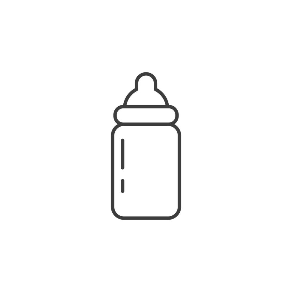 Das Vektorzeichen des Symbols für die Babyflasche ist auf einem weißen Hintergrund isoliert. Farbe des Symbols für die Flasche editierbar. vektor