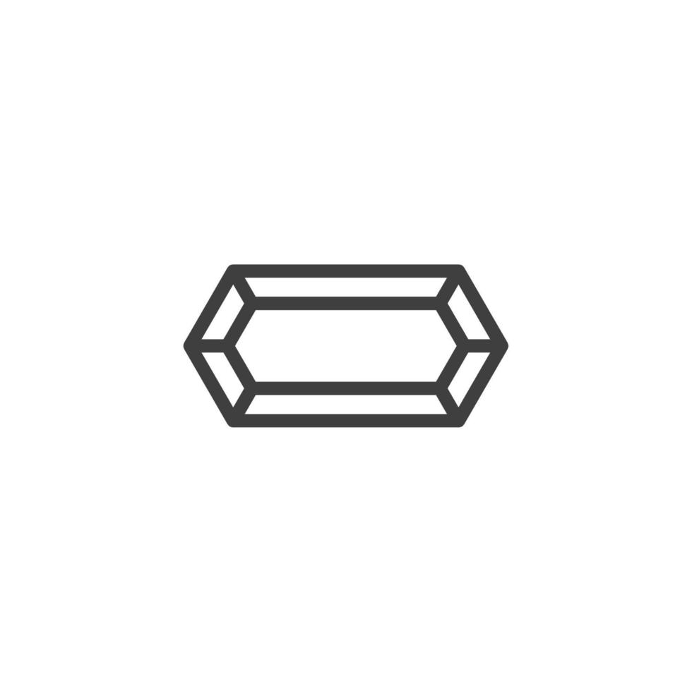 Vektorzeichen des Kristall- und Edelsteinsymbols wird auf einem weißen Hintergrund lokalisiert. Kristall- und Edelsteinsymbolfarbe editierbar. vektor