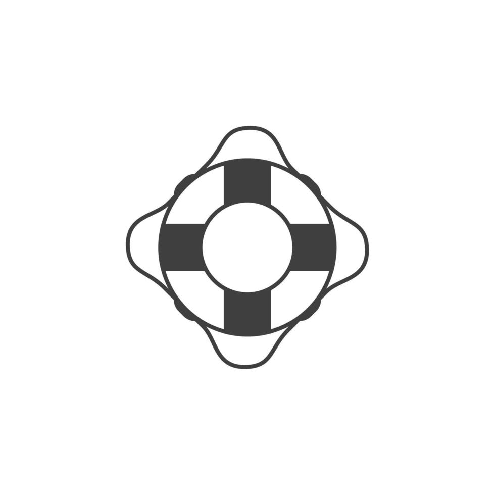 Vektorzeichen des Rettungsringsymbols ist auf einem weißen Hintergrund isoliert. Rettungsring-Symbolfarbe editierbar. vektor