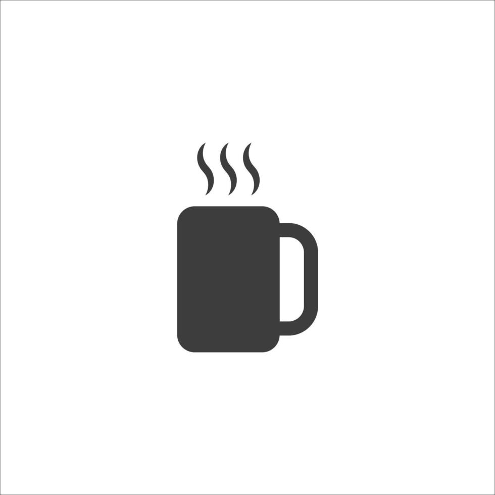 Vektorzeichen des Tasse Kaffeesymbols wird auf einem weißen Hintergrund lokalisiert. Tasse Kaffee Symbolfarbe editierbar. vektor