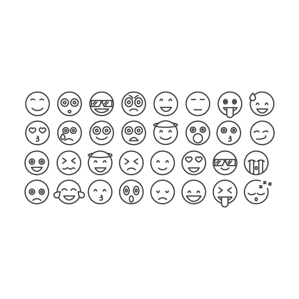 Das Vektorzeichen des Emoticon-Gesichtssymbols ist auf einem weißen Hintergrund isoliert. Farbe des Emoticon-Gesichtssymbols editierbar. vektor