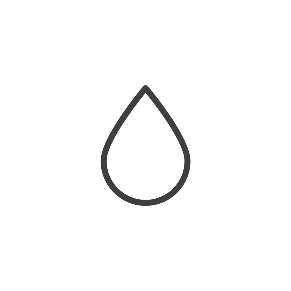 Vektorzeichen des Wassertropfensymbols ist auf einem weißen Hintergrund isoliert. Wassertropfen-Symbolfarbe editierbar. vektor