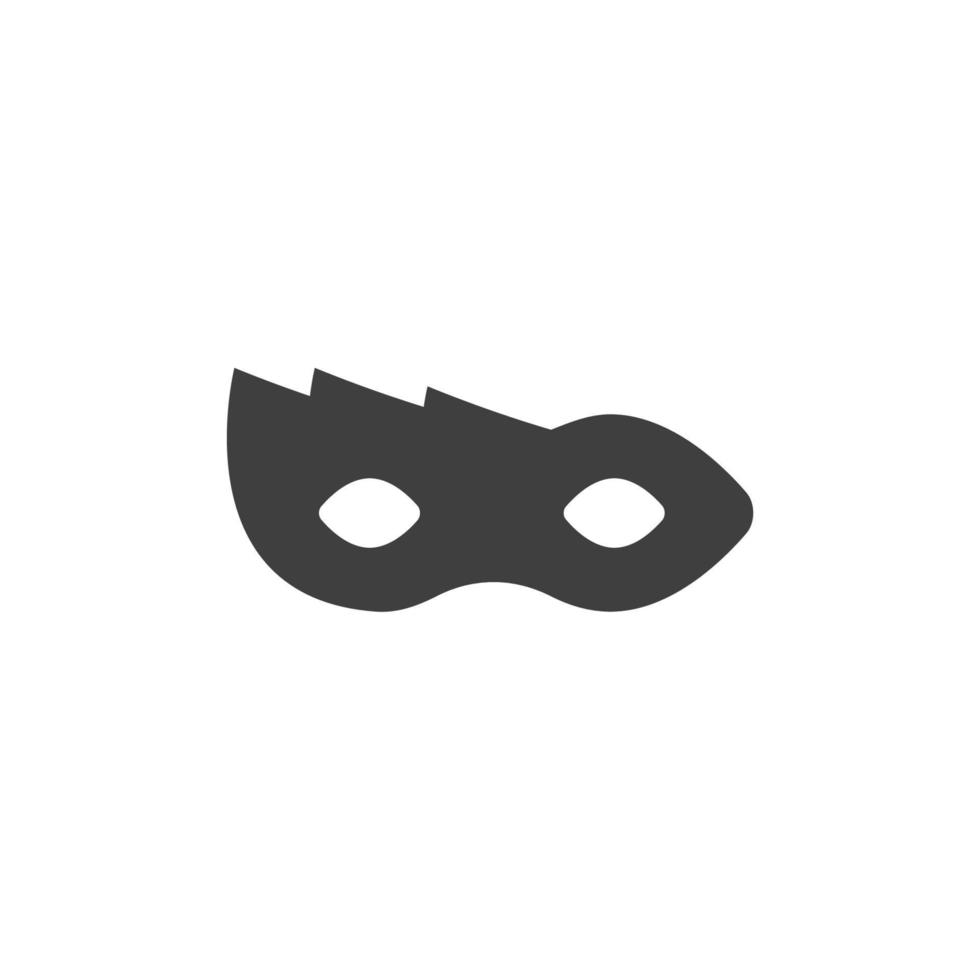 Das Vektorzeichen des anonymen Maskensymbols ist auf einem weißen Hintergrund isoliert. Anonyme Maskensymbolfarbe editierbar. vektor