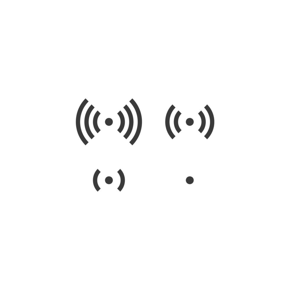 Das Vektorzeichen des WLAN-Signalstärkesymbols ist auf einem weißen Hintergrund isoliert. WLAN-Signalstärke-Symbolfarbe editierbar. vektor